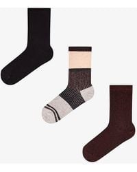 Penti - Nostalgia Shimmery Striped Cotton Pair Crew Socks - Lyst