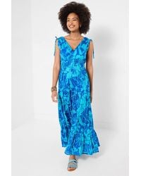 Joe Browns - Wrap Front Maxi Dress With Adjustable Shoulder Ties & Shirred Waist - Lyst