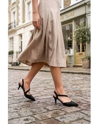 Spot on - Pointed Toe Slingback Court Shoe With Strap Detail - Lyst