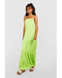 Boohoo - Strappy Tiered Maxi Dress - Lyst