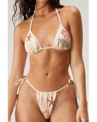 Nasty Gal - Premium Hand Embellished Sea Shell Triangle Bikini Set - Lyst
