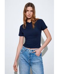 Dilvin - Slim Fit V-Neck Jersey Blouse - Lyst