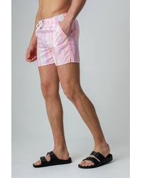 Influence - Elasticated Ombre Stripe Print Swim Shorts - Lyst