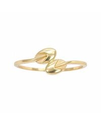 Raina Jewels - 22Ct Double Leaf Ring Matte & Polished Finish - Lyst