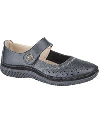 Boulevard - Wide Fitting Touch Fastening Perforated Bar Shoes - Lyst