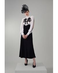 Karen Millen - Petite Lace Embroidered Woven Midi Dress - Lyst