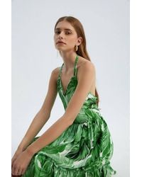Hiccup - Floral V Neck Halter Tiered Mini Dress - Lyst