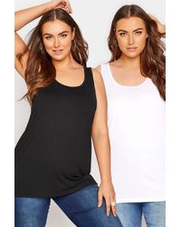 Yours - 2 Pack Of Vest Tops - Lyst