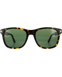 Tom Ford - Rectangle Dark Havana Green Sunglasses - Lyst