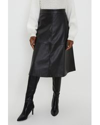 Wallis - Tall Faux Leather A Line Skirt - Lyst