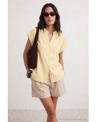 WOVCOR - Relaxed Fit Back Tie Detail Short Sleeve Shirt - Lyst