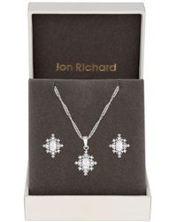 Jon Richard - Rhodium Plated Delicate Cubic Zirconia Set - Gift Boxed - Lyst