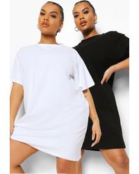Boohoo - Plus 2 Pack T Shirt Dress - Lyst