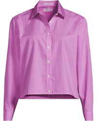Lands' End - Plus Boxy Cropped Non-Iron Shirt - Lyst