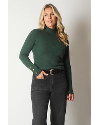 Solo - Classic Cable Knit Jumper With Buttons - Lyst