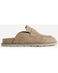 Linzi - Invested Faux Suede Mule Loafers - Lyst