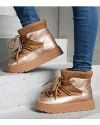 Love Lace - Fur Lined Snow Boots Lace Up Platform Winter - Lyst