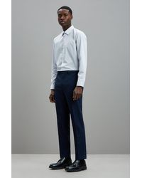 Burton - Tailored Fit Navy Tonal Check Trousers - Lyst