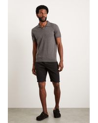 Burton - Slim Fit Charcoal Short Sleeve Knitted Polo - Lyst