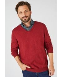 DAMART - V-Neck Jumper Cotton Blend Regular Fit Long Sleeve - Lyst