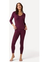 DAMART - Thermal Long Sleeve V-Neck T-Shirt -Modal Blend - Lyst