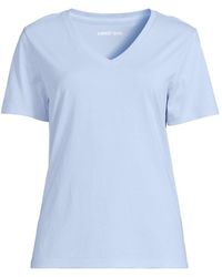 Lands' End - Supima Short Sleeve V-Neck T-Shirt - Lyst