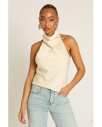Rebellious Fashion - Satin High Neck Cowl Top - Lyst