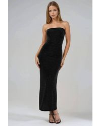 Busem - Shiny Strapless Bodycon Maxi Dress - Lyst