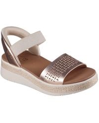 Skechers - Bobs Sun Ray Slip-Ins Perforated Duraleather Sandal Rosegold - Lyst