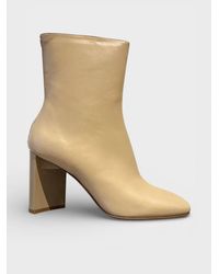 Maison Margiela - Cutout Heel Ankle Booties Tan - Lyst