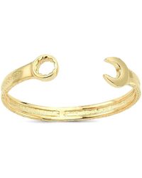 Jewelco London - 9ct Gold Heavy Weight Carved Spanner Baby Bangle Bracelet - Jkb028 - Lyst