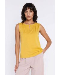 Love Lace - Sleeveless V Neck Viscose Blouse With Button Back - Lyst