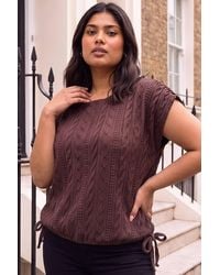 Roman - Curve Jacquard Tie Hem Top - Lyst