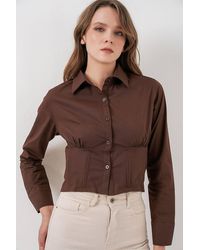 Bigdart - Fitted Poplin Button-Up Short Shirt - Lyst