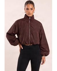 Rebellious Fashion - Chanda Funnel Neck Zip Up Jacket - Lyst