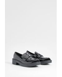 Boohoo - Chunky Patent Loafers - Lyst