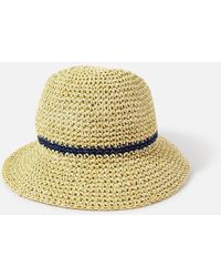 Accessorize - Stripe Natural Bucket Hat - Lyst
