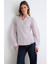 WOVCOR - Asymmetric Button Detail Regular Fit Long Sleeve Shirt - Lyst