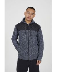 Brave Soul - Full Zip Hoodie With Contrast Panel - Lyst
