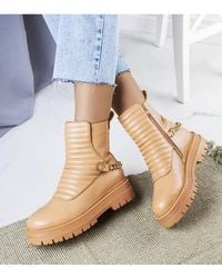 Love Lace - Insulated Boots With Chain Fur Lining & Rubber Sole - Lyst