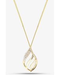 T.H.Baker - 9Ct Cubic Zirconia Set Open Work Pendant Necklace Gpd137 - Lyst