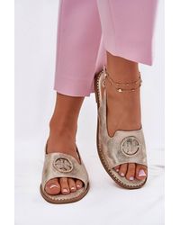 Love Lace - Summer Faux Leather Elegant Sandals With Buckle - Lyst