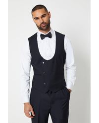 Burton - Tailored Fit Black Tuxedo Suit Waistcoat - Lyst