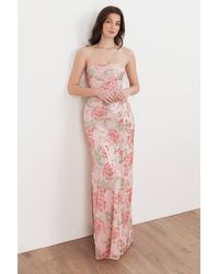 Maya Deluxe - Printed Sequin Bandeau Maxi Dress - Lyst