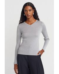 Dilvin - Slim Fit V-Neck Ribbed Sweater - Lyst