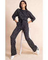 Dancing Leopard - Oslo Abstract Print Knitted Trousers Wide Leg Drawstring Waist Pants - Lyst