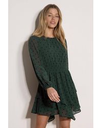 Apricot - Crepe Velvet Star Tiered Mini Dress - Lyst