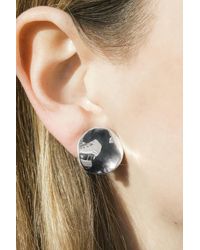 Otis Jaxon London - Wavy Disc Sterling Clip On Stud Earrings - Lyst