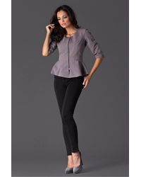 Love Lace - Elegant Basque Zip Jacket With Wide Belt - Lyst