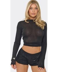 EGO - Sequin Low Rise Shorts - Lyst